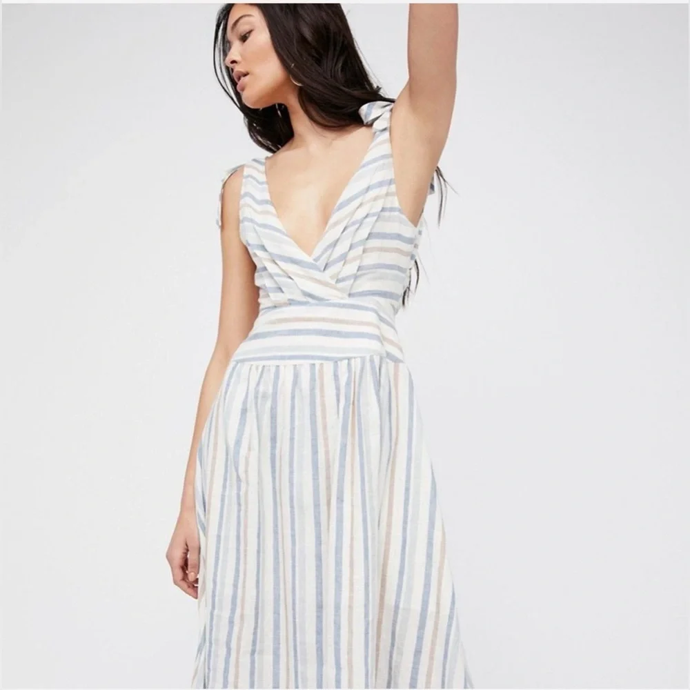 Free People Kansas City Girl Striped Midi Dress